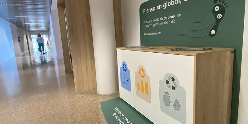 El Hospital Universitario del Vinalopó instala puntos de reciclaje para promover la sostenibilidad